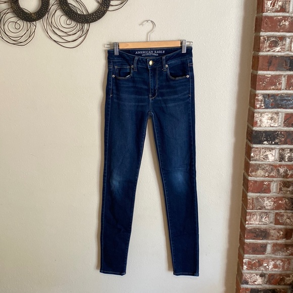 11 American Eagle Outfitters Hi-Rise Skinny Jeans EUC Women’s size 0 Long - Picture 1 of 8